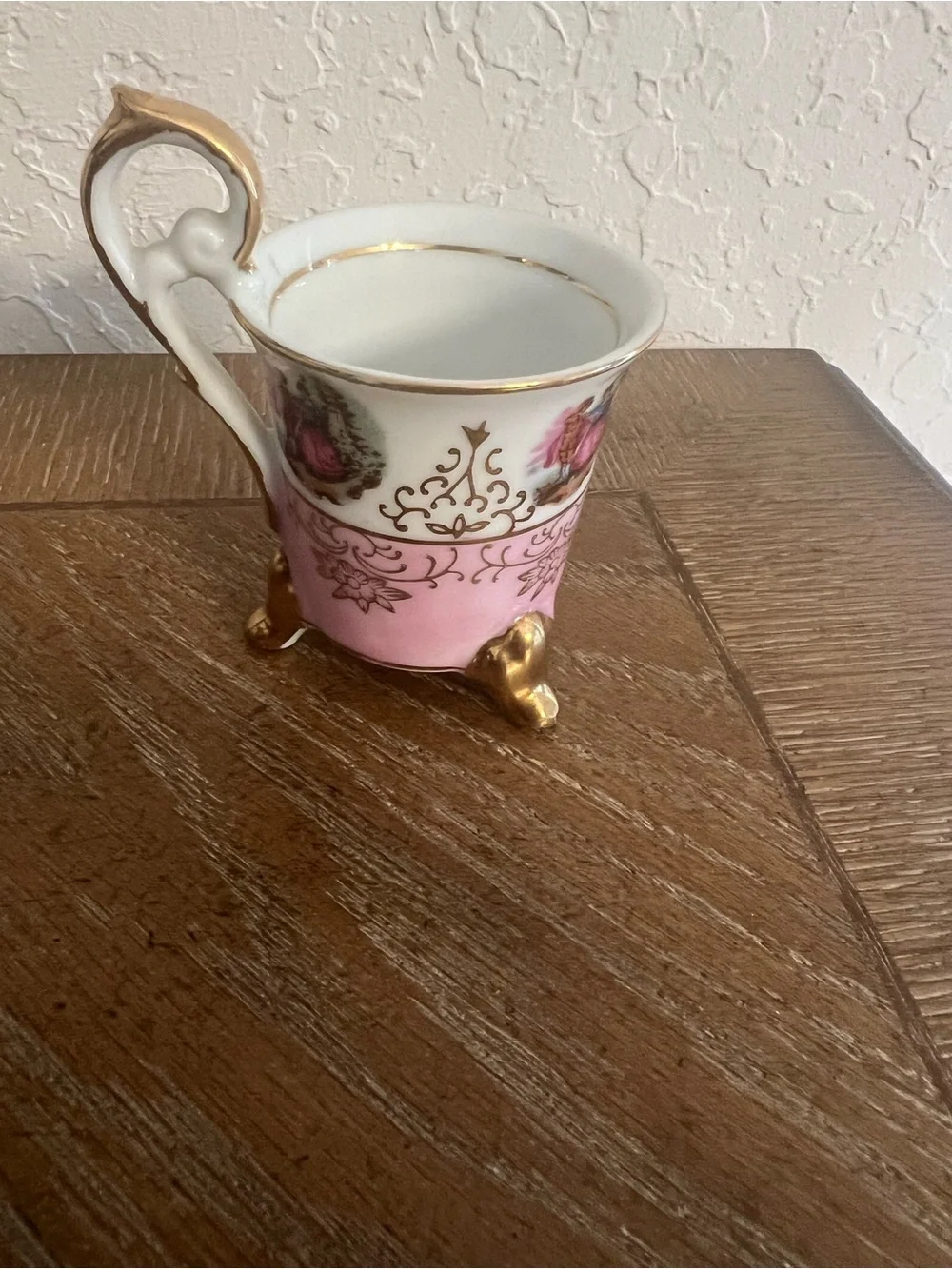 Source Unknown Pink and Gold Porcelain Footed Teacup